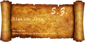 Simtion Zita névjegykártya