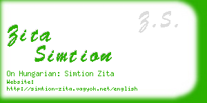 zita simtion business card